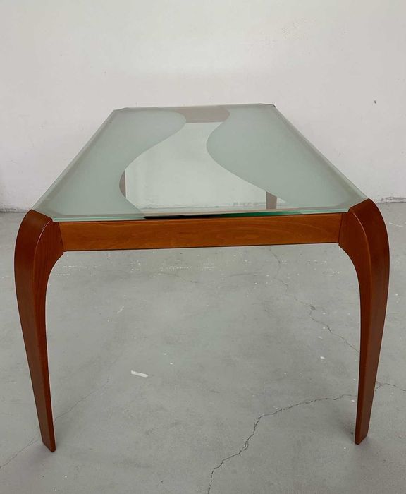 Комплект трапезария Bora – маса + 8 дървени стола + витрина