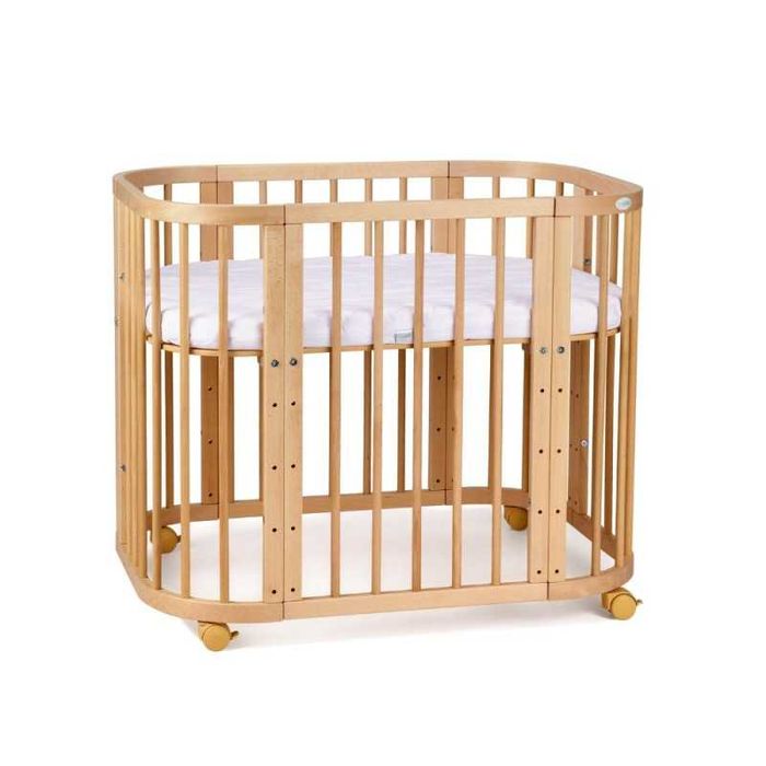 Кошара за Бебе, Детско Легло Смарт 5в1 и Матрак - Цвят Натурален