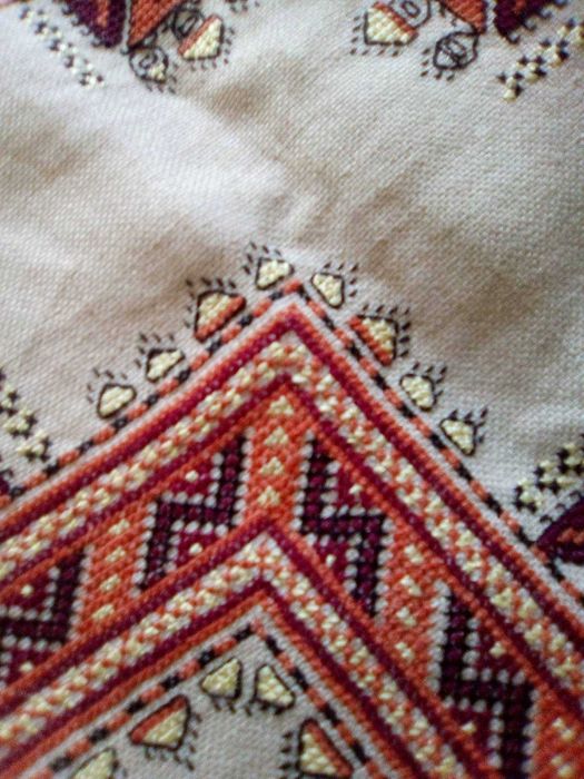 ръчно избродирани карета на ленена панама нови