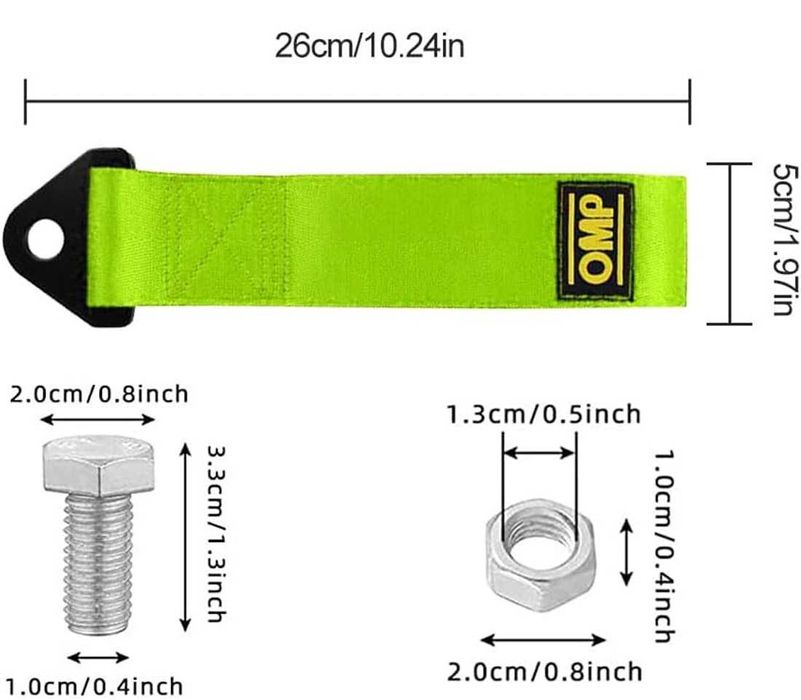 Спортен kолан за теглене на автомобил OMP - 26 см.
