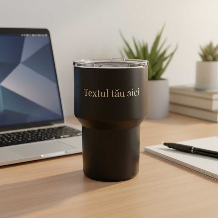 Cană termos (400ml) cu text personalizat – cadou ideal