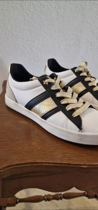 Geox respira 36 alb/negru/auriu