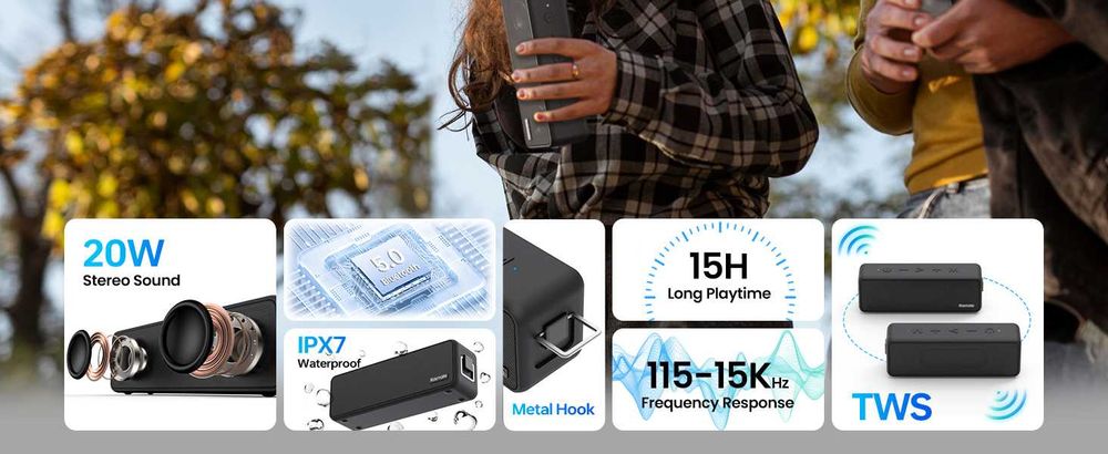 Висококачествена мощна колона Raymate R5 IPX7