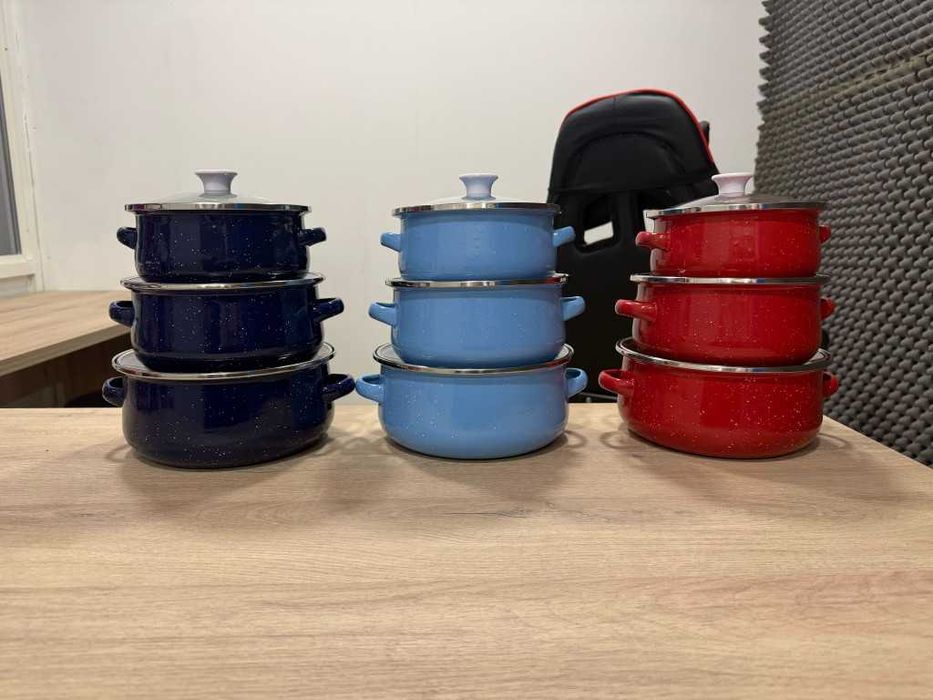 Комплект от 3 тенджери - 16см, 18см, 20см-ЦВЕТОВЕ