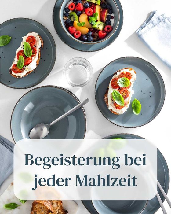 Комплект керамични съдове за 4 души, рустик 12 части - Pure living