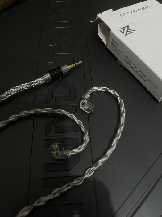 Серебренный кабель для наушников KZ