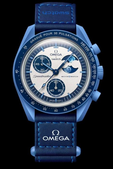 Ceas SWATCH BIOCERAMIC Moonswatch Mission TO THE SUPER BLUE Moonphase