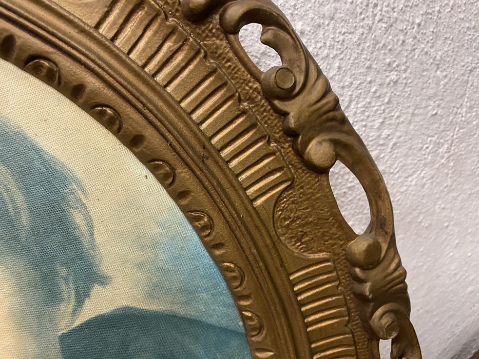 Ретро рамка картина в барокова стилизация с портрет Италия 1970