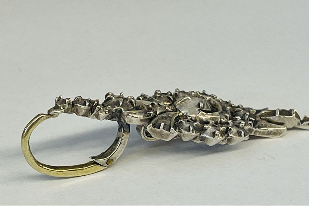 Cercei Georgieni aur cu argint si diamante 1700