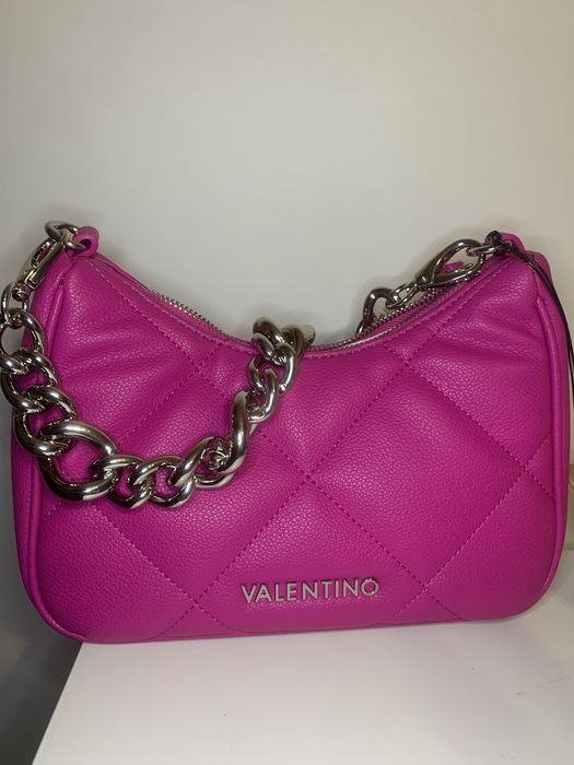 VALENTINO Чисто Нова Розова Дамска Чанта С Две Дръжки