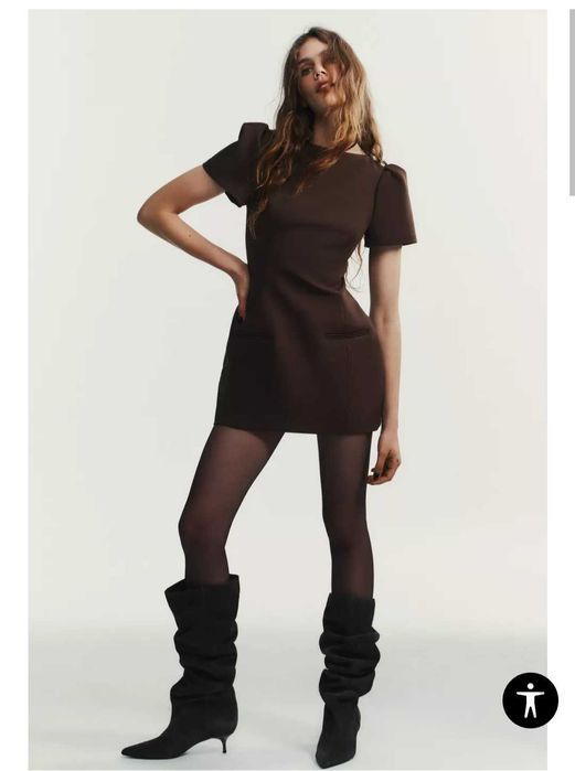 Кафява рокля Zara Xs