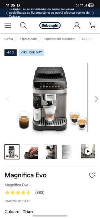 Aparat de cafea Delonghi