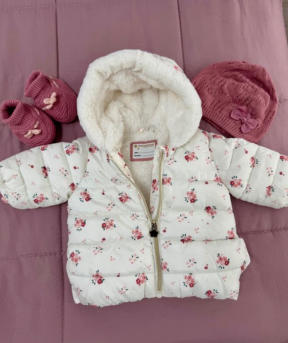 Бебешко зимно яке+шапка и обувчици