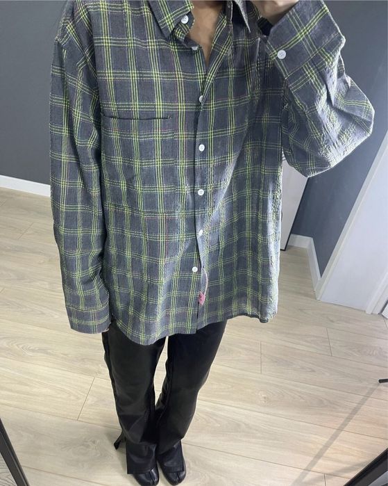 Оверсайзная рубашка в клетку