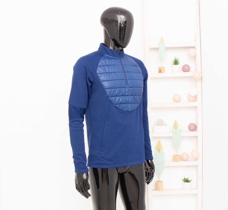 Nike оригинален мъжки суичър тренирочъчна блуза 1/2 цип подплатен S