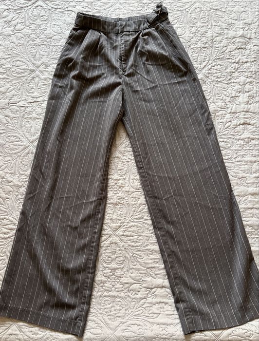 Черен панталон с широк крачол