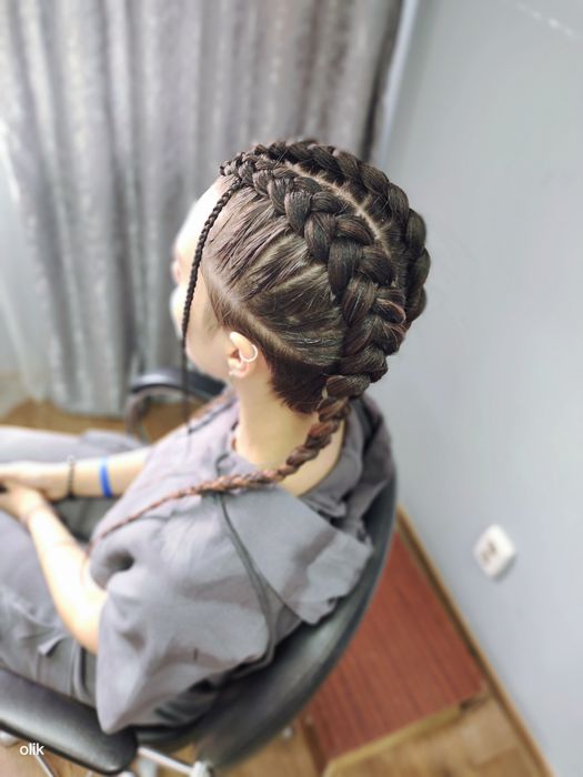 Боксерские косы с узорами и без
