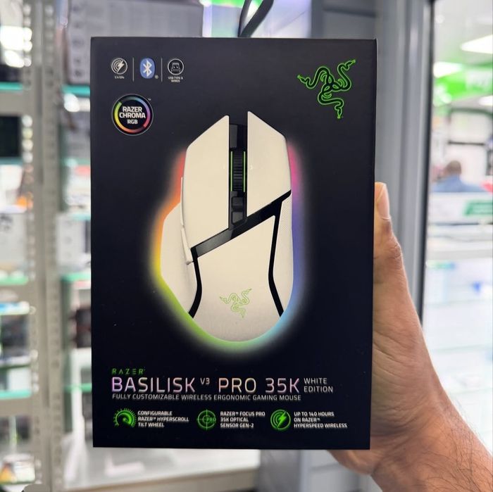 Razer basilisk v3 pro 35K white Беспроводная мышка/мышь
