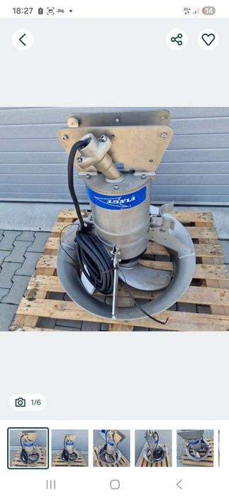 Pompă  Sumesibilă Mixer POMPE FLYGT TIP PP ULTRA LOW HEADestecare /Bazine.Flygt 4680 Trifazic Nou 25 KW