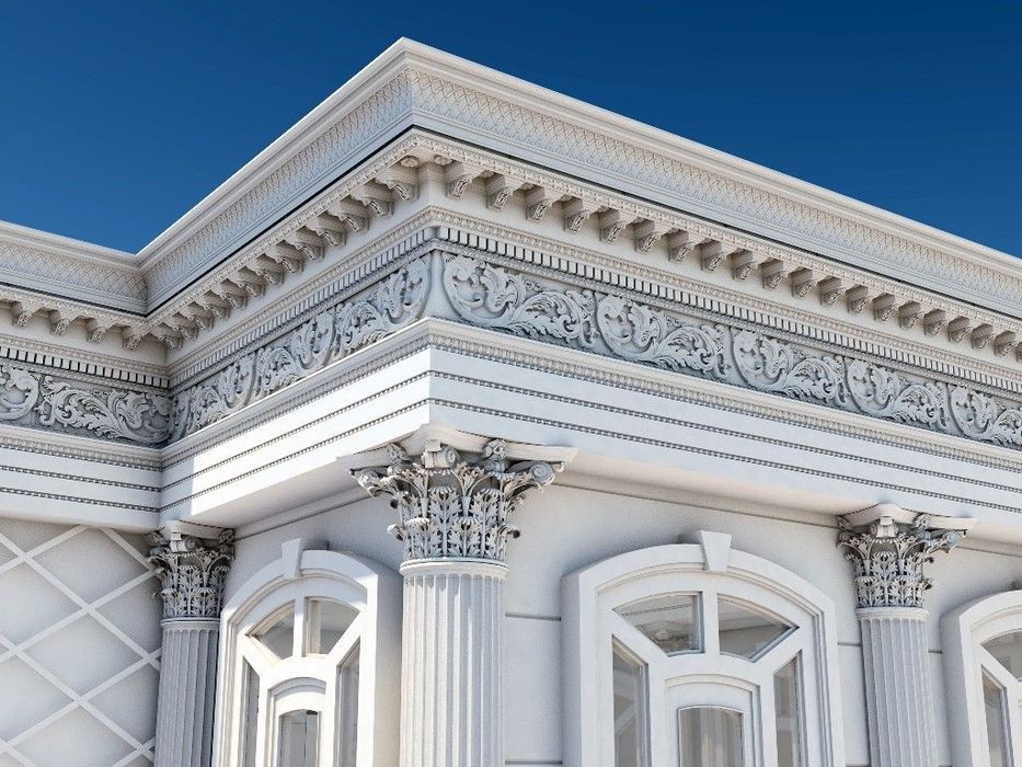 Kamin dekor 3d карниз коллона рамка гипс лепка декор 3д карниз