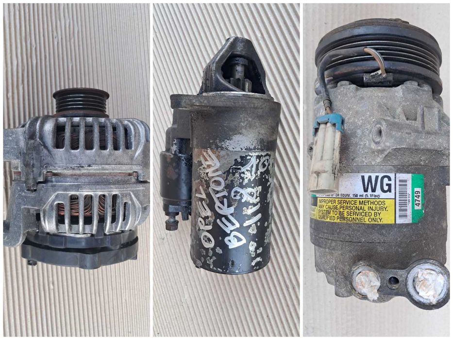 Opel Astra Zafira Vectra Bertone, electromotor, alternator, compresor AC, motorizari 1,6 1,8