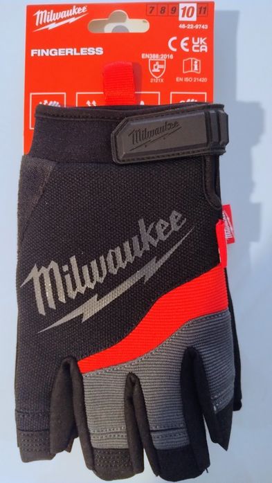 Manusi protectie Milwaukee, marimea 10/XL, usoare, permeabile, material respirabil, inchidere cu scai