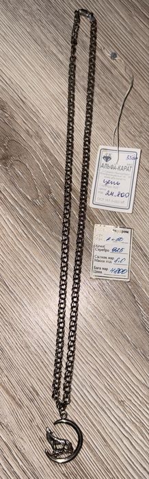 Цепь с кулоном серебро