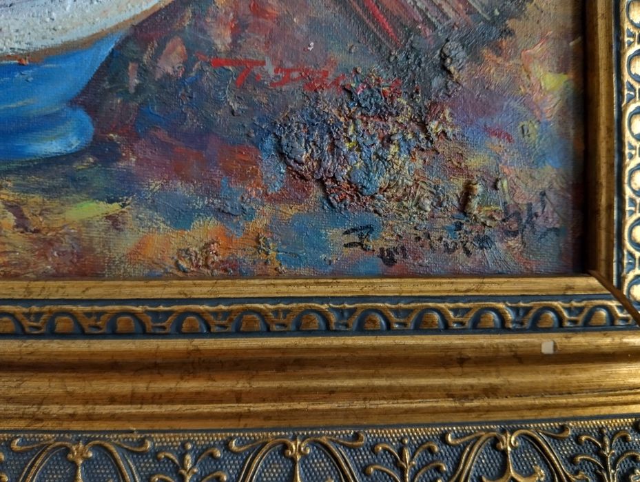 Картина маслени бой риба