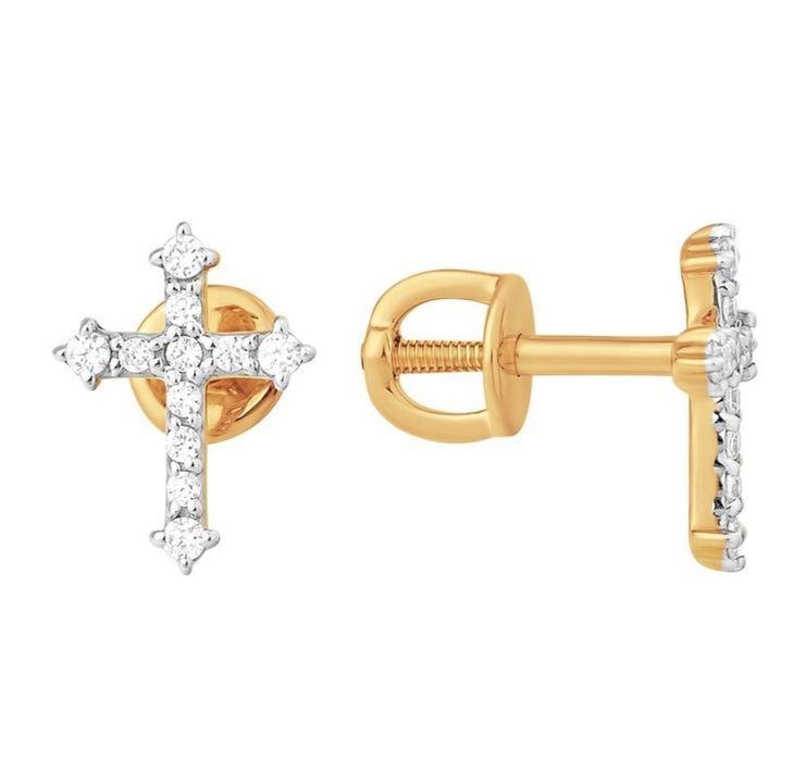 Серьги серёжки золотые крестики новые