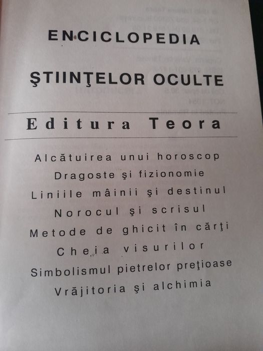 RARA carte de vraji Enciclopedia stiintelor oculte colectie 1995 490pg