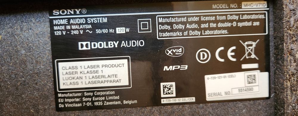 Sony MHC-V02 cu telecomandă