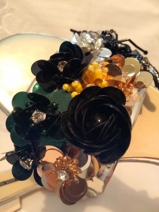 ZARA - дамски чехли с цветя