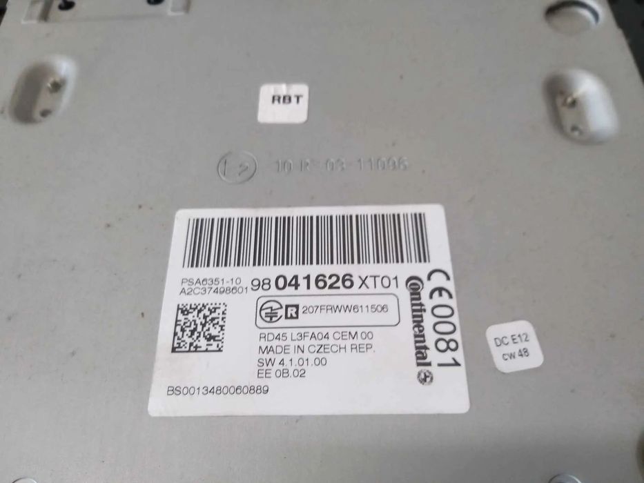 Radio cd player mp3 citroen c3 2 98041626xt01