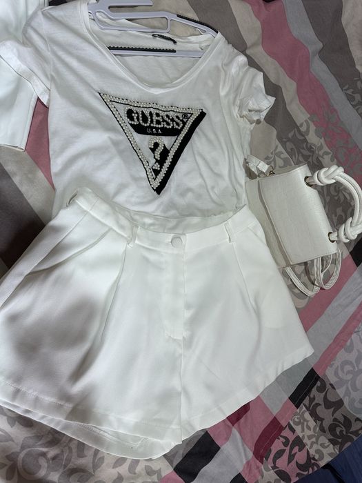 Къси панталонки,пола тениска и топ Zara Guess Shein