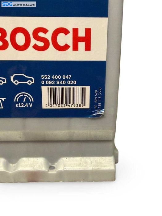Baterie Acumulator Auto 52AH 470A Bosch 552400047 Volkswagen Audi Seat Skoda Ford Opel Toyota BMW Mercedes Renault Peugeot Dacia [L9758]