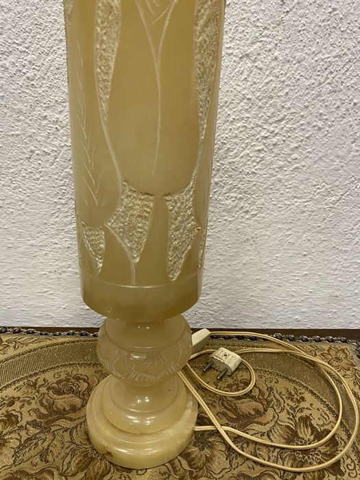 Ониксова настолна лампа Италия 1970 ръчна украса