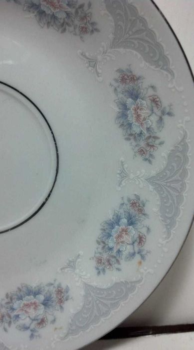 Farfurii adânci porțelan fin Silverie, colecția Sapphire - set de 6