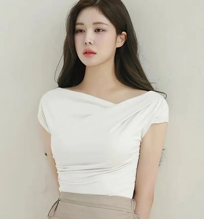 Белый топ рубашка