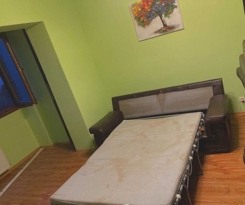 Set canapea si 2 fotolii din piele maro Relaxa