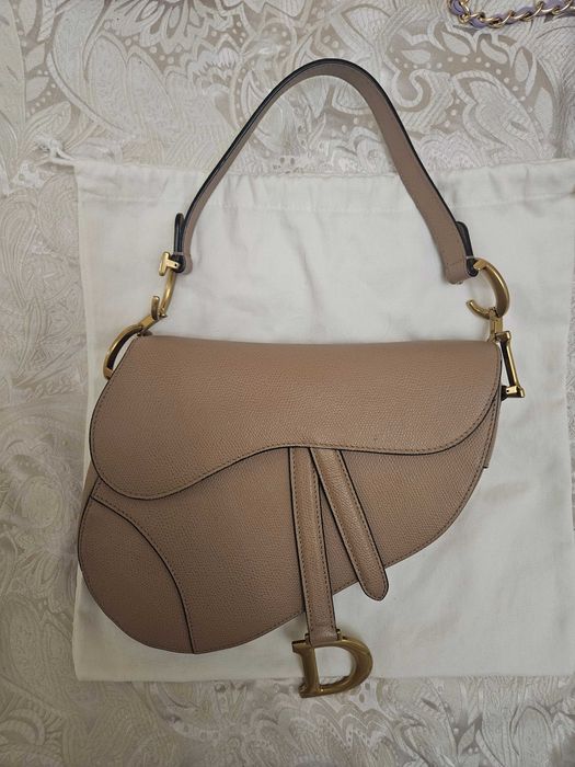 Christian Dior Saddle Bag Nude – естествена кожа, отлично състояние