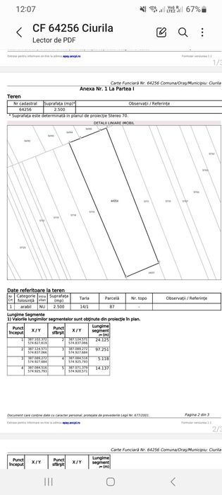 Teren extravilan  2500m2.  Panorama superba.-Salicea