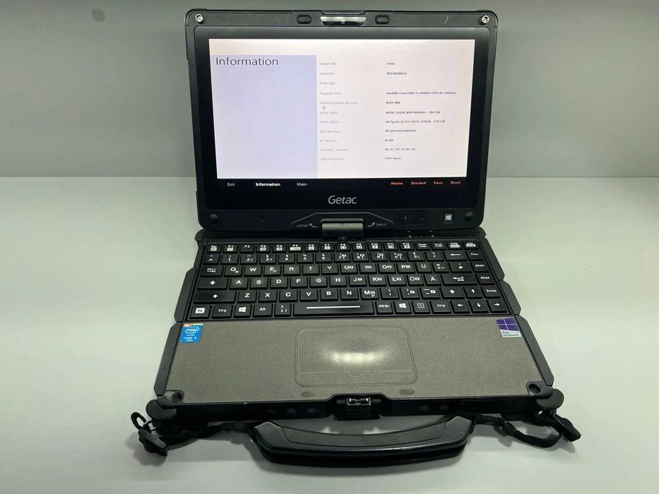 Laptop SH GETAC Fully Rugged i5-4300U SSD 180Gb+128Gb M2 8GB Ram Touch