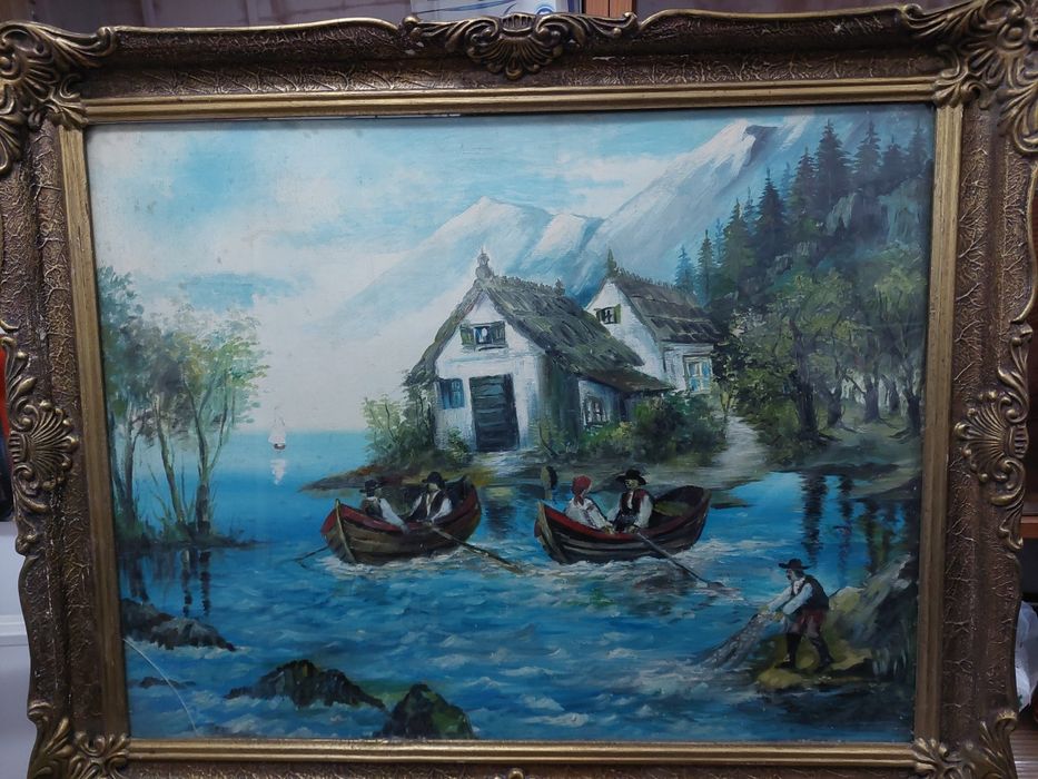 Tablou, ulei pe panza, "Peisaj de munte".