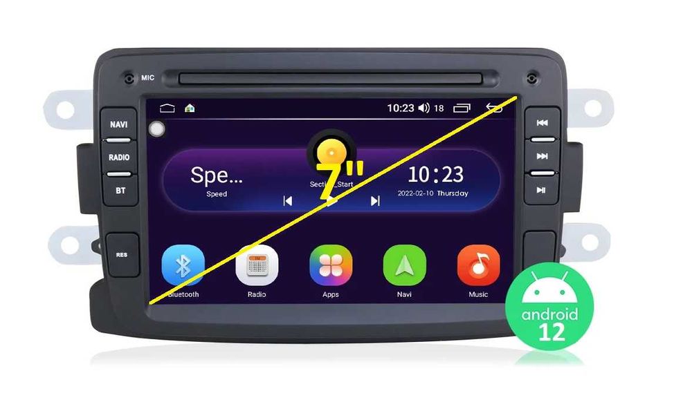 Мултимедия 7" Android 13 за Dacia Logan Dokker Duster Sandero GPS RDS