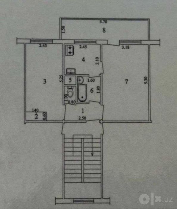 Разделка. 2-Комн. 50м². Уй-Жой. Юзработ. Арка.