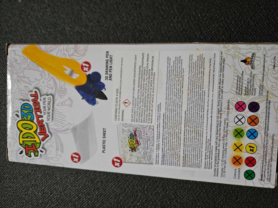 3D писалка за деца Ido3D Vertical starter set жълта