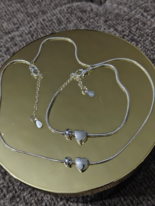 Set superb din argint cu pandantive inima