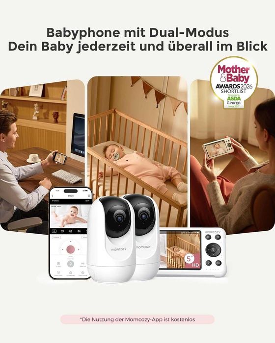 momcozy BM04 видео бебефон с 2 камери и приложение