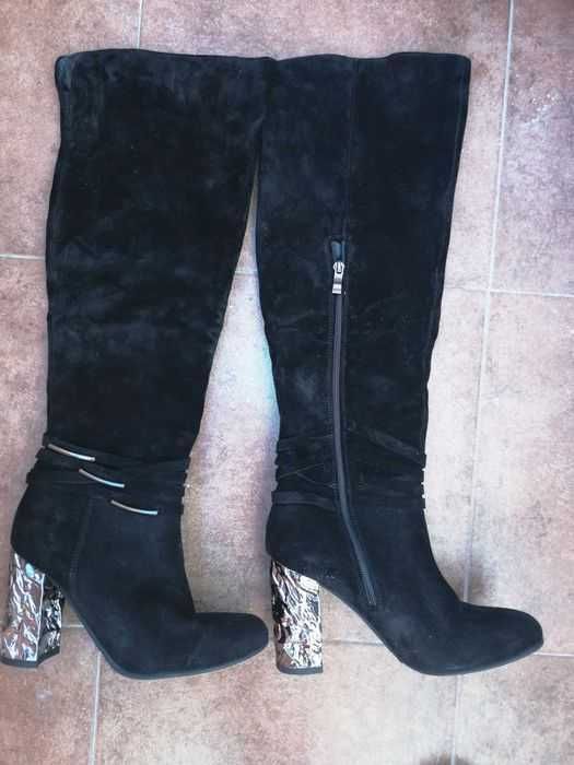 Чизми дамски, естествена кожа, размер 37