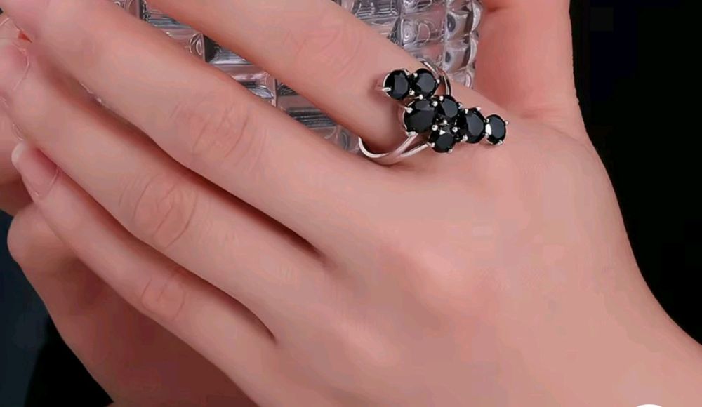 Сребърен комплект с естествен черен шпинел и цитрин